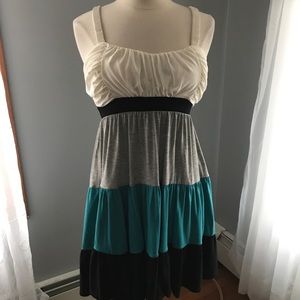 *WORN ONCE* Candies Black/Teal/White dress